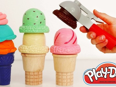 Play Doh Ice Cream Popsicle and Cone Playset for Kids