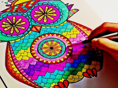 Sharpie-Color Time | Owl Mandala - Part 2