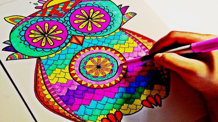 Sharpie-Color Time | Owl Mandala - Part 2