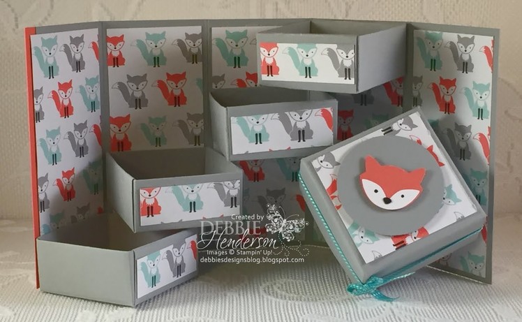 Stepper Box using Stampin' Up! Fox Builder Punch!