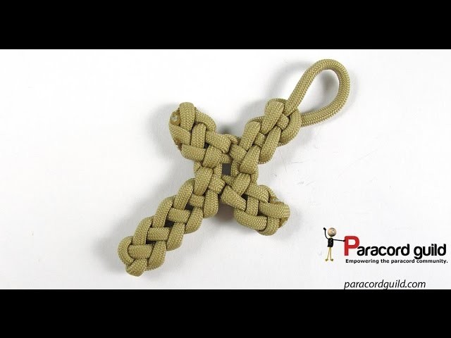 Vertical crown knot paracord cross