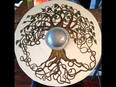Viking shield canvas, "Tree of life"