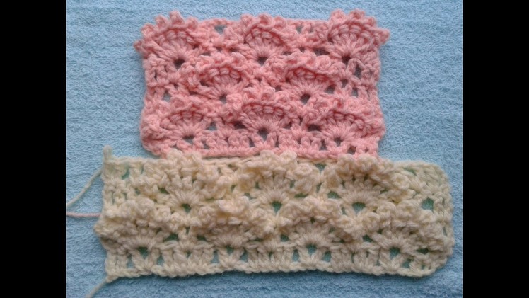 ABANICOS, RAMILLLETES DE FLORES EN RELIEVE A CROCHET