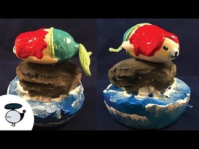 Ariel Seal with Ocean Rock Deco Squishy Tutorial - Creamiicandy Mochi Seal