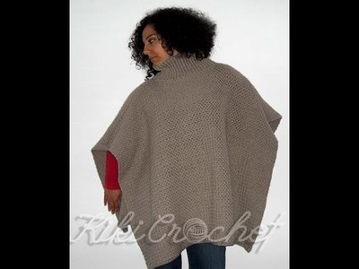 Crochet Turtleneck Poncho