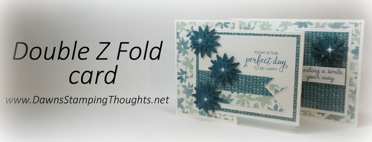 Double Z Fold Card  Perfect Day to be Happy with Blooms & Bliss designer paper from Stampin' Up!