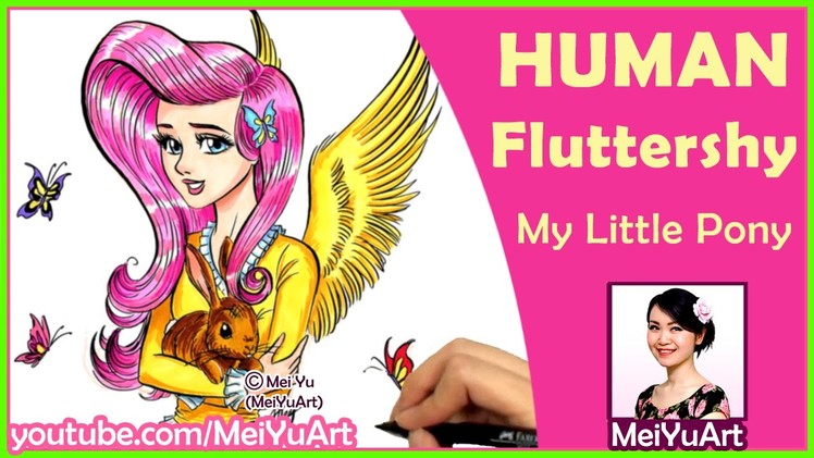 Drawing A My Little Pony Fluttershy Human - MeiYuArt
