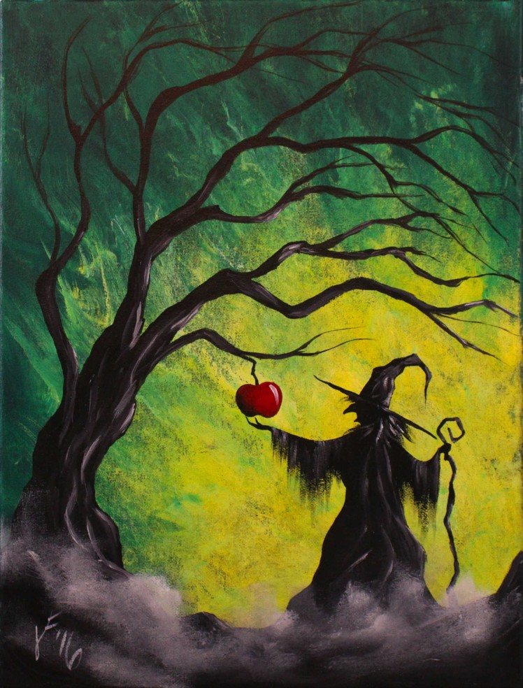 Enchanted Apple Step by Step Acrylic Painting on Canvas for Beginners