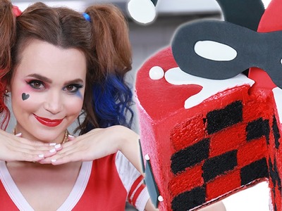 HARLEY QUINN CHECKERED CAKE - NERDY NUMMIES - SUICIDE SQUAD