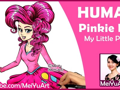 How I Draw My Little Pony Pinkie Pie as a HUMAN - MeiYuArt