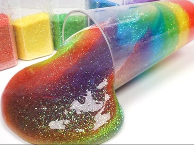 How To Make Cocktail Glitter Rainbow Slime Clay DIY Baby Doll Big Chocolate Bath Time