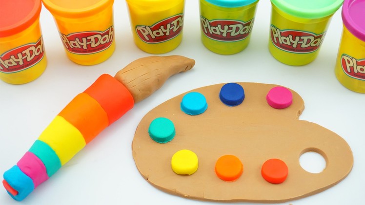 Play-Doh How To Make Paint Tools Rainbow Colors - Creative DIY Fun for Kids with Play Dough