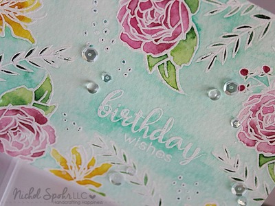 Watercolored Birthday Wishes Card with Altenew