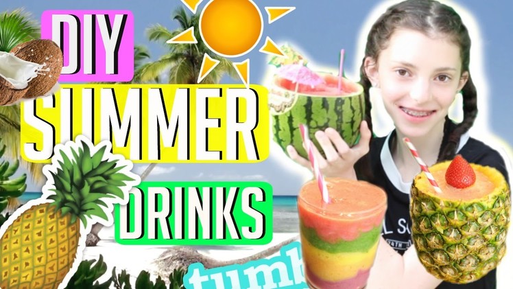 5 DIY SUMMER DRINKS | Quick & Healthy | Shaved Ice, Rainbow Smoothie, Watermelon Slushie + More