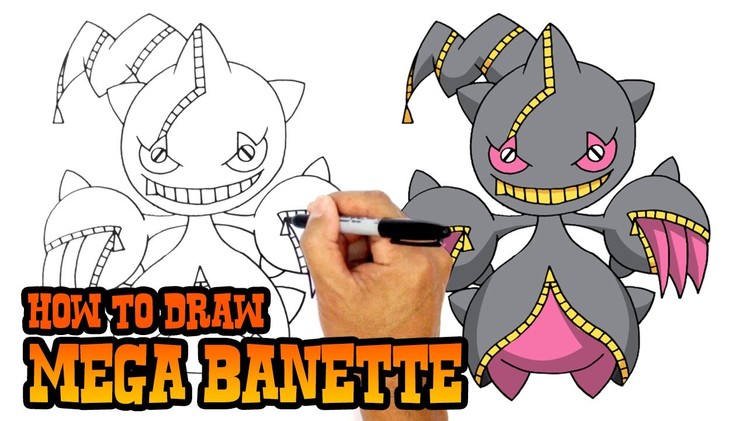 How to Draw Mega Banette (Pokemon)- Art Lesson for Kids