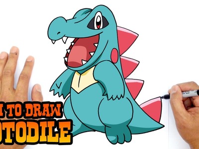 How to Draw Totodile (Pokemon)- Kids Art Lesson