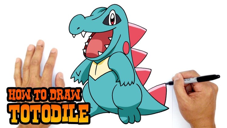 How to Draw Totodile (Pokemon)- Kids Art Lesson