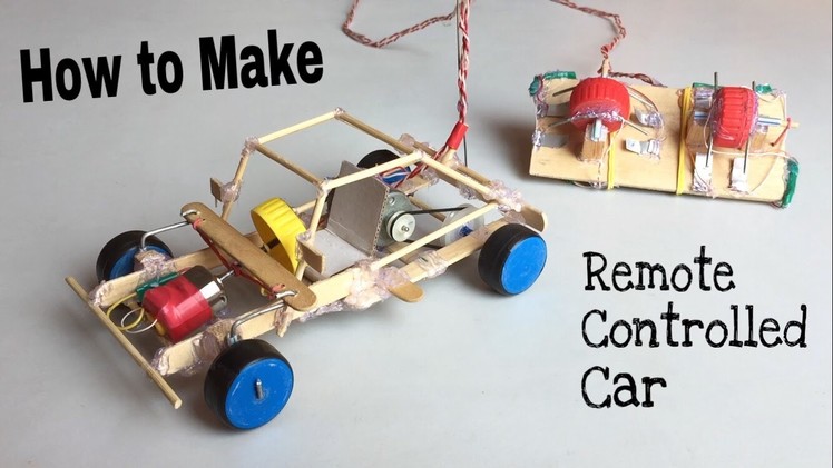 How to Make a Car - With Remote Controlled - Out of Popsicle Sticks - Tutorial
