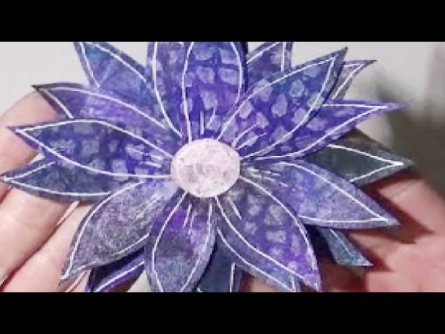 Large Gelli Print Flower -Mixed Media Embellishment