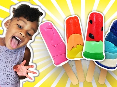 Play Doh Popsicles Treats DIY Ice Cream Ultimate Rainbow Popsicle How To |  Naiah and Elli Toys Show