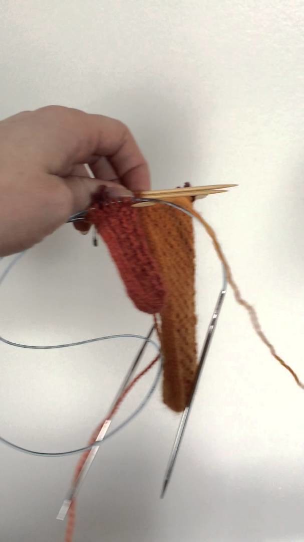 Top-Down Mittens: Joining Thumb + Body with a Three Needle Bind Off