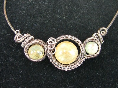 Wire Wrap Tutorial Sideways Pendant Necklace 3 Gemstone Beads