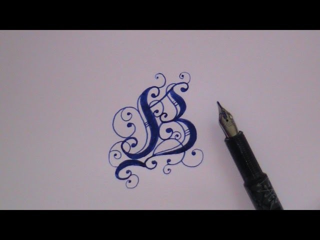 Cursive fancy letters - how to write fancy letter B - for beginners