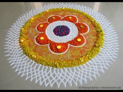 Diwali special flowers rangoli | Rangoli designs by Poonam Borkar