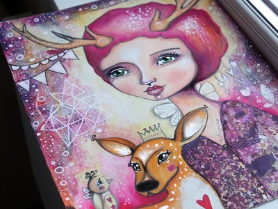 Fawn Whispers - Mixed Media Art with Willowing