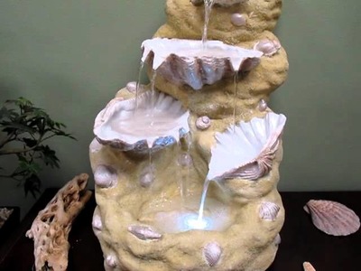 Four Level Seashell Fountain with LED Lighting
