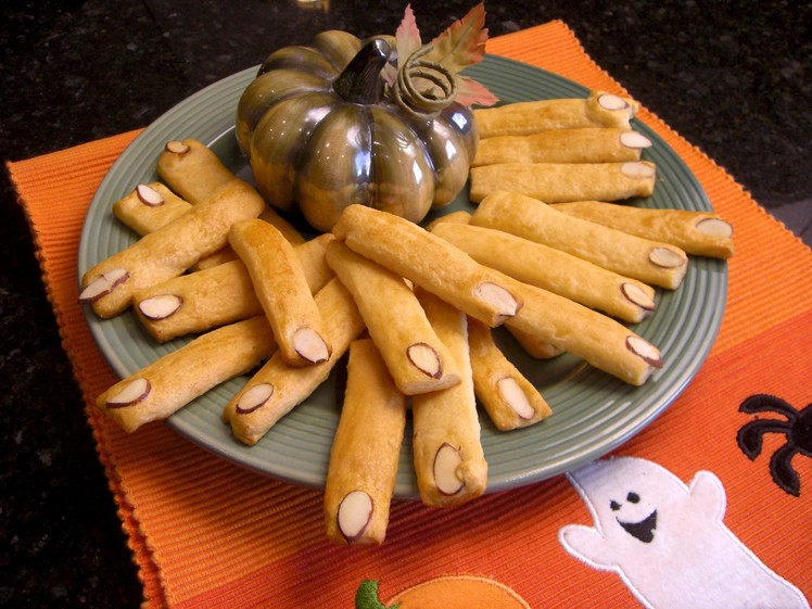 Halloween Party Food Ideas and Recipes - Spooky Breadstick Witch Fingers