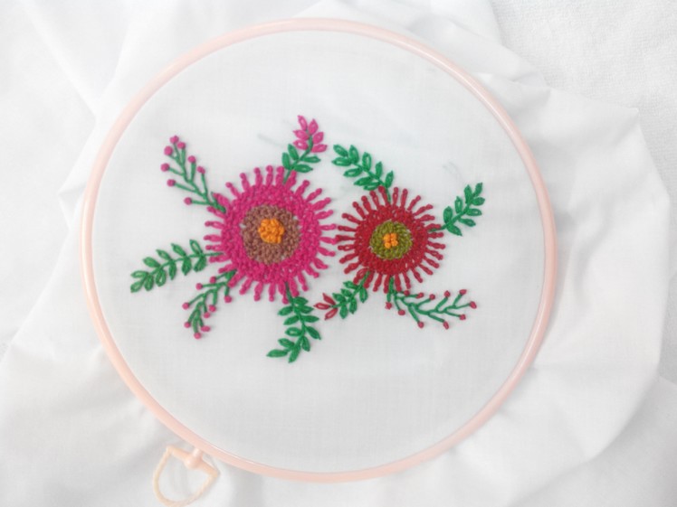 Hand Embroidery - Braid Flowers Stitch