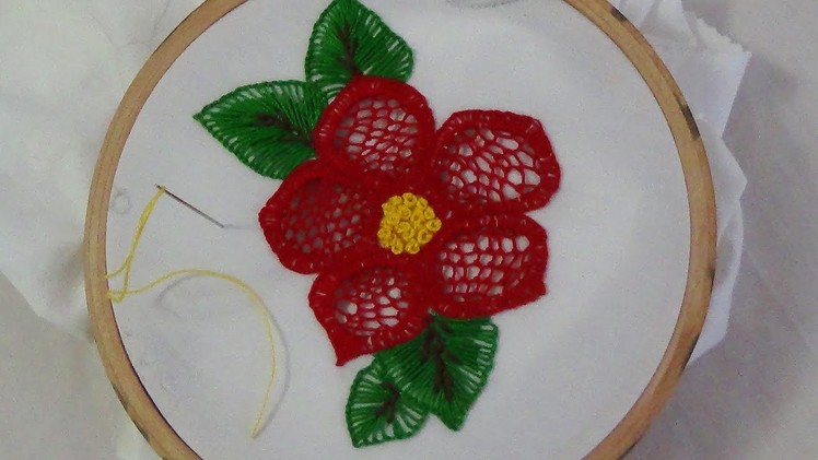 Hand Embroidery: Button Hole Net Stitch