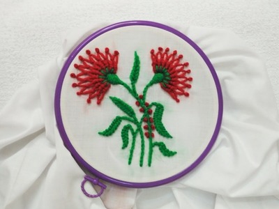 Hand Embroidery - Flowers with Whipped Spiderweb Stitch