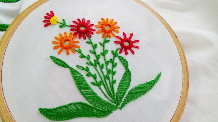 Hand Embroidery: Mirror work variation