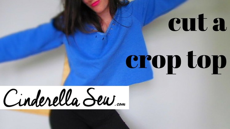 How to cut a sweater into crop top - Cut a crop sweater - Easy DIY Clothing Tutorial