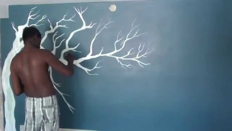 How to draw - 3d tree on the wall - Paint With Dilip Art