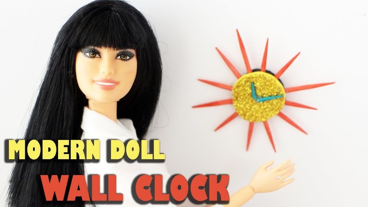 How to make a modern doll wall clock - Doll Crafts - simplekidscrafts