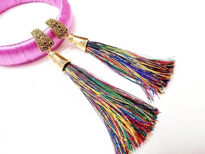 How to make Silk thread Tazzle Earring