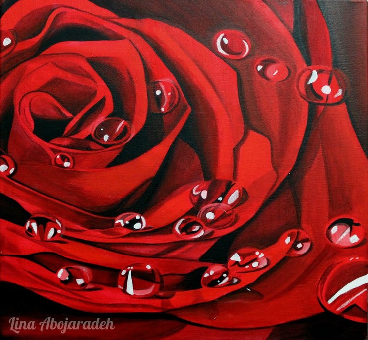 How to paint a rose using acrylic- step by step