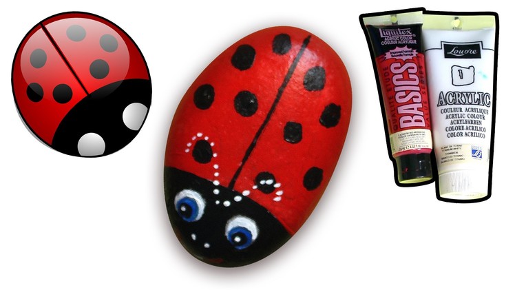How to Paint Ladybug on Pebble.Rock | Boyaboya