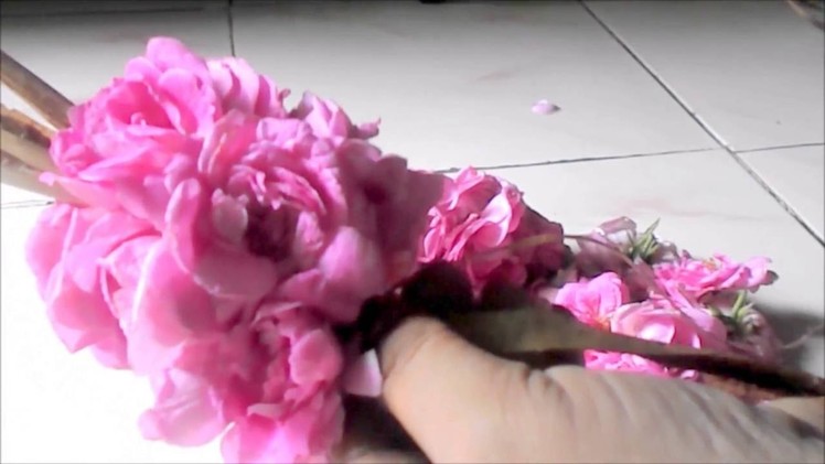 Indian fresh flower - rose garland making | Vinayaka chavithi | Varlakshmi Vratham decoration