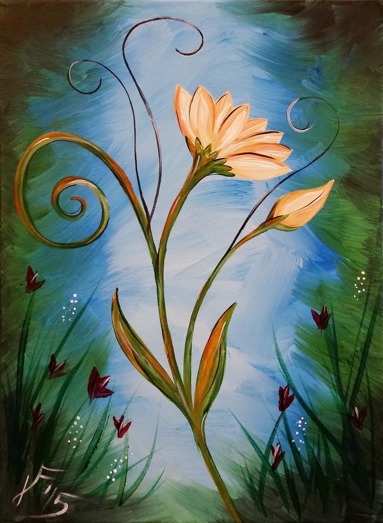 La Fleur - Step by Step Acrylic Painting on Canvas for Beginners