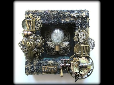 Mixed Media 6x6 Shadow Box canvas with Prima Marketing's Finnabair products