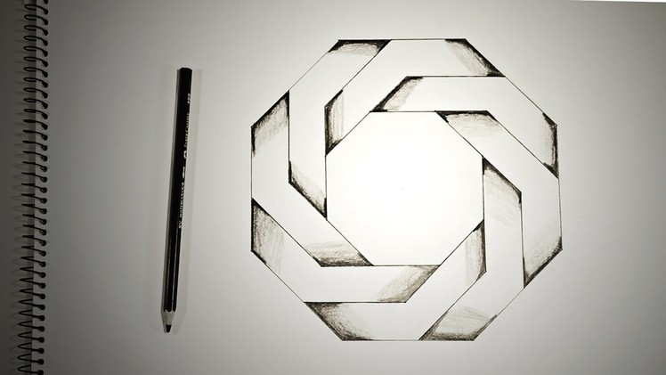 Optical Illusions - How To Draw Twisted Octagon
