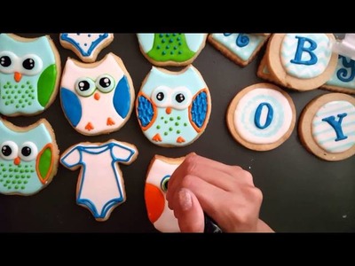 Owl decorated sugar cookies