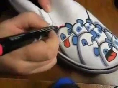 Panda Shoe art on slip on canvas shoes