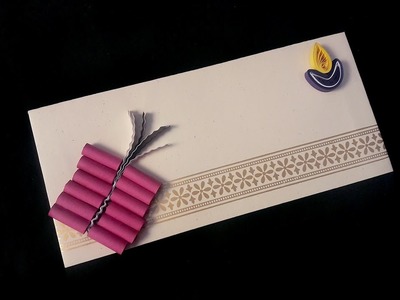 Paper Quilling Craft Tutorial # 8 For Diwali Festival - Envelope Decoration @ ekunji.com