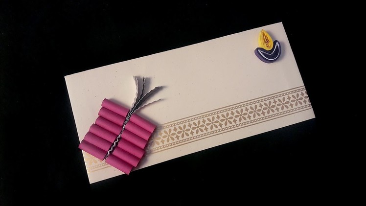 Paper Quilling Craft Tutorial # 8 For Diwali Festival - Envelope Decoration @ ekunji.com