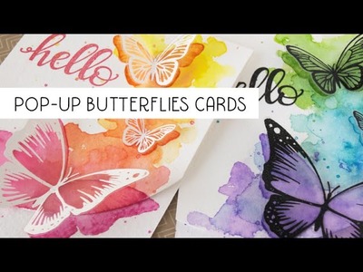 Pop up butterflies cards using MISTI and Distress inks